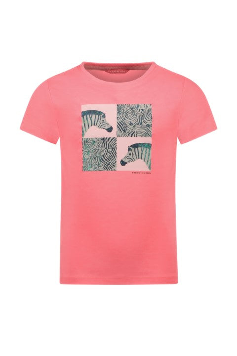 Tygo & vito S24 Girls Kids T-shirt chest print Neon Pink X402-5402 245