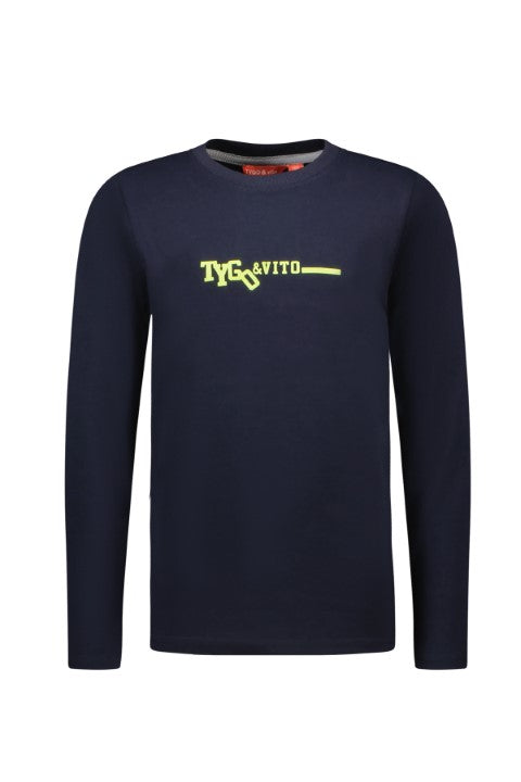 TYGO&vito w24 Longsleeve Mees Navy X409-6410 190