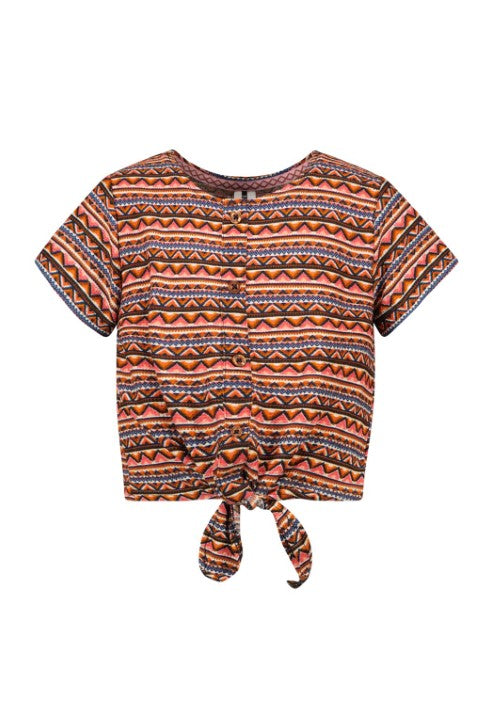 Bnosy S24 Girls Kids Bibi B.Nosy girls knot t-shirt allover aztec Y402-5131 941