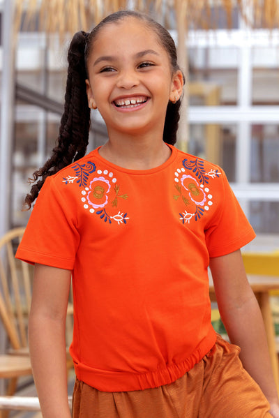 Bnosy S24 Girls Kids Sara B.Nosy t-shirt girls orange Y402-5460 560