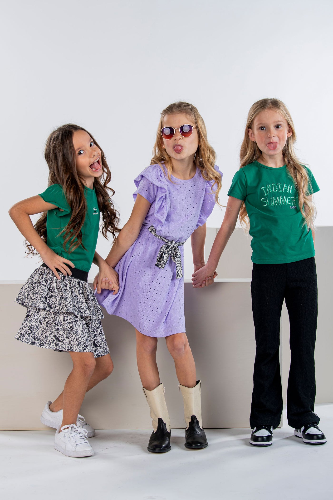 Bnosy S24 Girls Kids Maan B.Nosy girls dress lavender Y402-5846 635