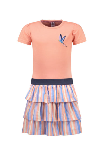 Bnosy S24 Girls Kids Pilar B.Nosy girls dress with shirt peach Y402-5850 233