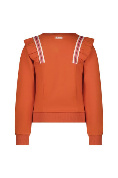 B.Nosy w24 Sara B.Nosy girls sweater with ruffles Orange glo Y408-5320 560