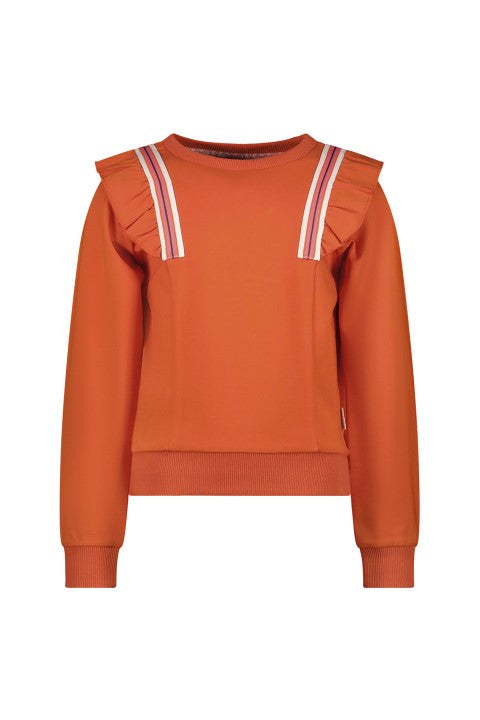 B.Nosy w24 Sara B.Nosy girls sweater with ruffles Orange glo Y408-5320 560