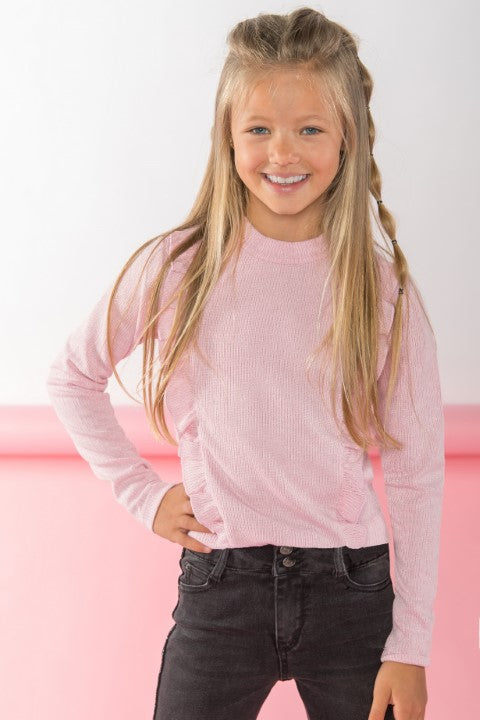 B.Nosy w24 Tirza B.Nosy girls top with glitters Pink frosting Y408-5426 208