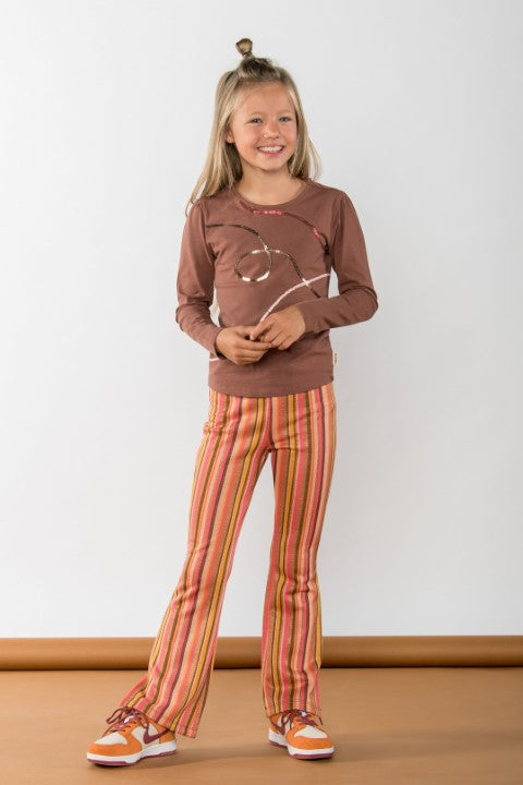 B.Nosy w24 Phae B.Nosy girls flared pants stripe Gen stripe AO Y408-5624 927