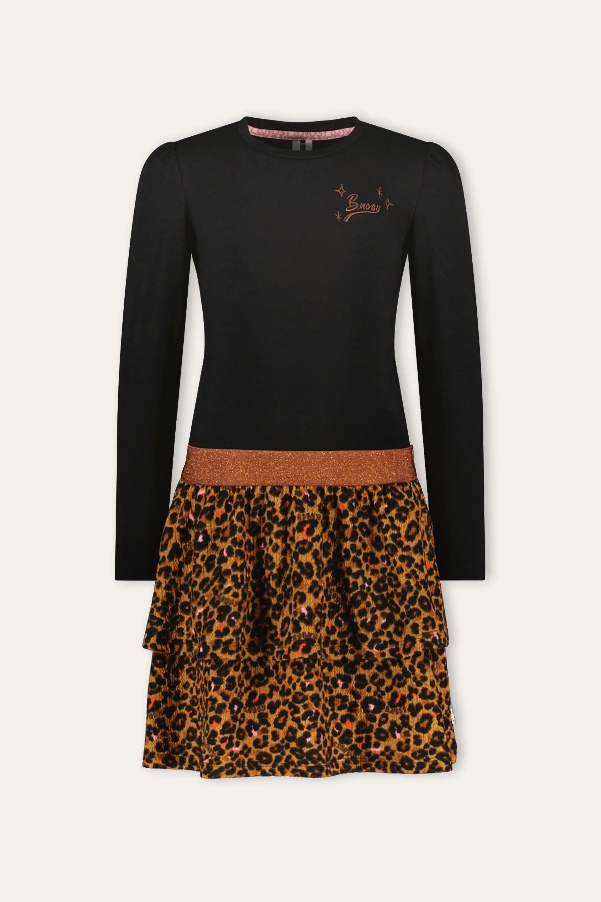 B.Nosy w24 Daphne B.Nosy girls dress Leopard Black Y408-5821 099