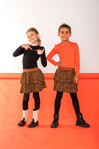 B.Nosy w24 Daphne B.Nosy girls dress Leopard Black Y408-5821 099