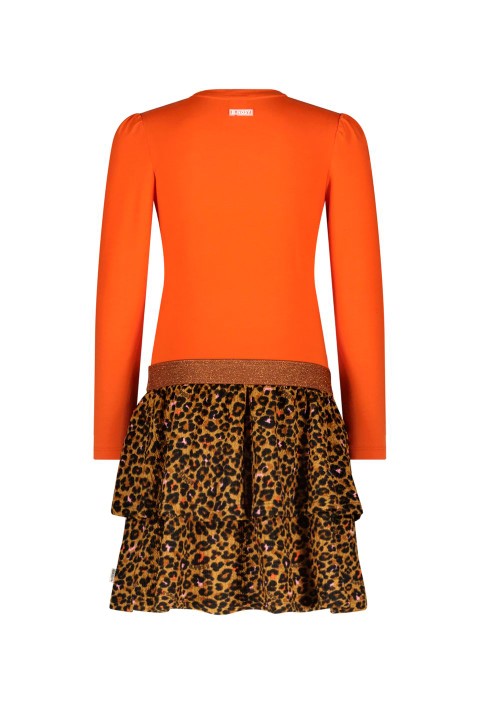 B.Nosy w24 Daphne B.Nosy girls dress Leopard Orange glo Y408-5821 560