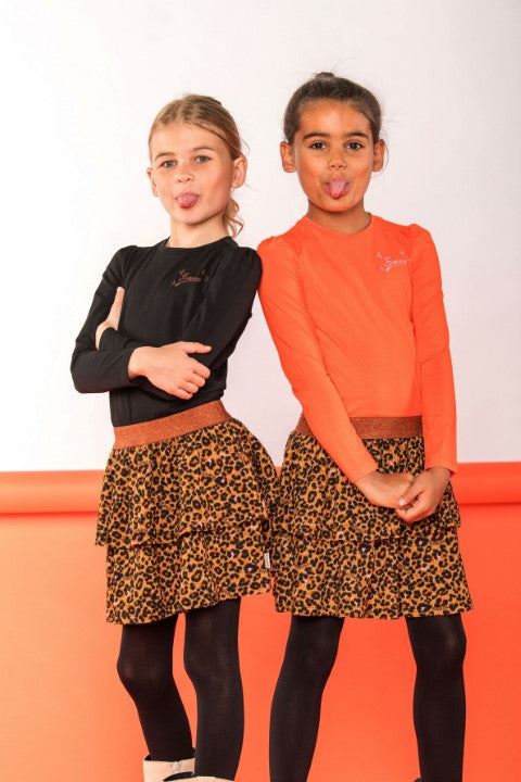 B.Nosy w24 Daphne B.Nosy girls dress Leopard Orange glo Y408-5821 560