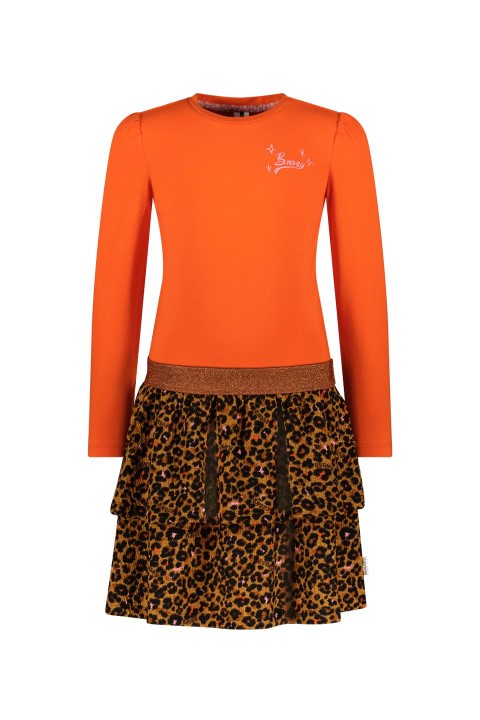 B.Nosy w24 Daphne B.Nosy girls dress Leopard Orange glo Y408-5821 560