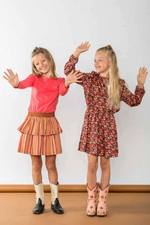 B.Nosy w24 Dawn B.Nosy girls dress with skirt Soft red Y408-5826 267