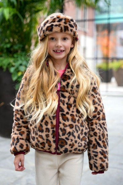 B.Nosy Winterjackets & Acc. w24 Anne B.Nosy girls fake fur scarf and hat Leopard fur jack Y408-5910 571