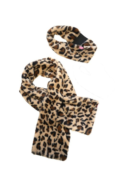 B.Nosy Winterjackets & Acc. w24 Anne B.Nosy girls fake fur scarf and hat Leopard fur jack Y408-5910 571