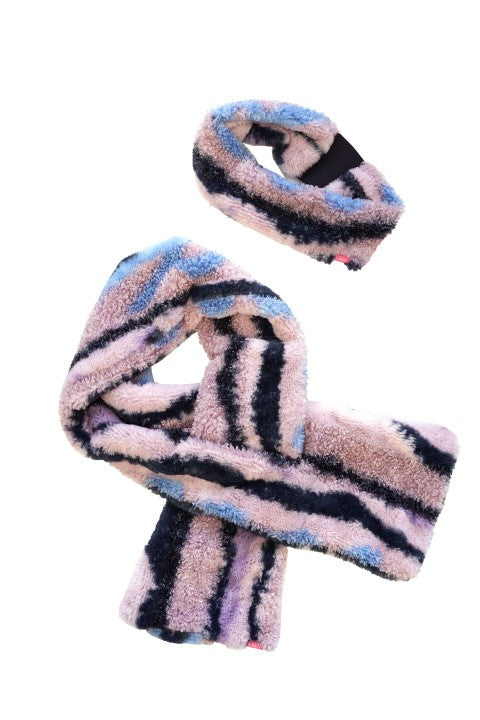 B.Nosy Winterjackets & Acc. w24 Anne B.Nosy girls fake fur scarf and hat Animal stripe jack Y408-5910 725