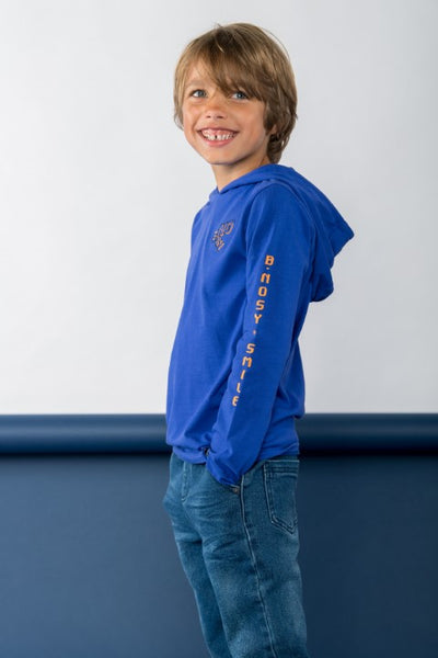 B.Nosy w24 Ted B.Nosy boys hooded t-shirt Royal Blue Y408-6422 117