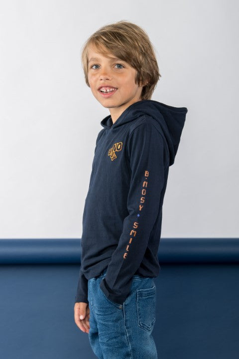 B.Nosy w24 Ted B.Nosy boys hooded t-shirt navy Y408-6422 151