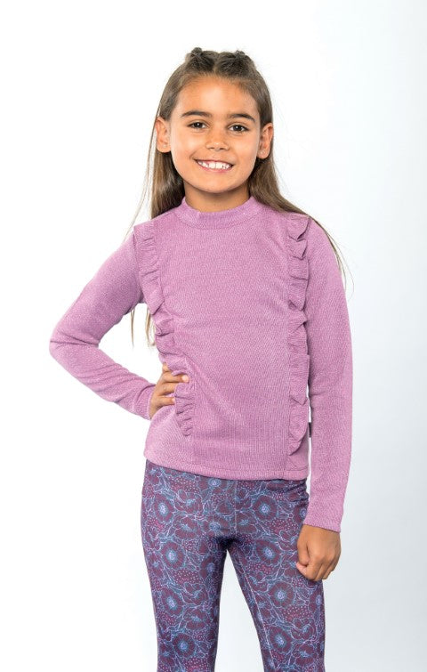 B.Nosy w24 Tirza B.Nosy girls top with glitters Grape Wine Y409-5426 224