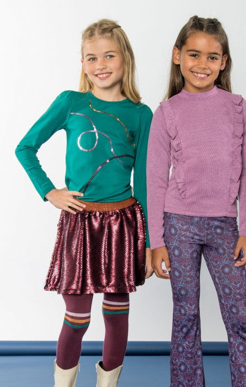 B.Nosy w24 Rhodee B.Nosy girls skirt with sequins Grape Wine Y409-5740 224