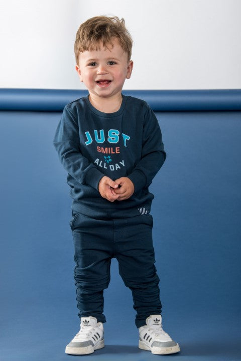 B.Nosy w24 Skyler B.Nosy mini boys sweater navy Y409-8324 151