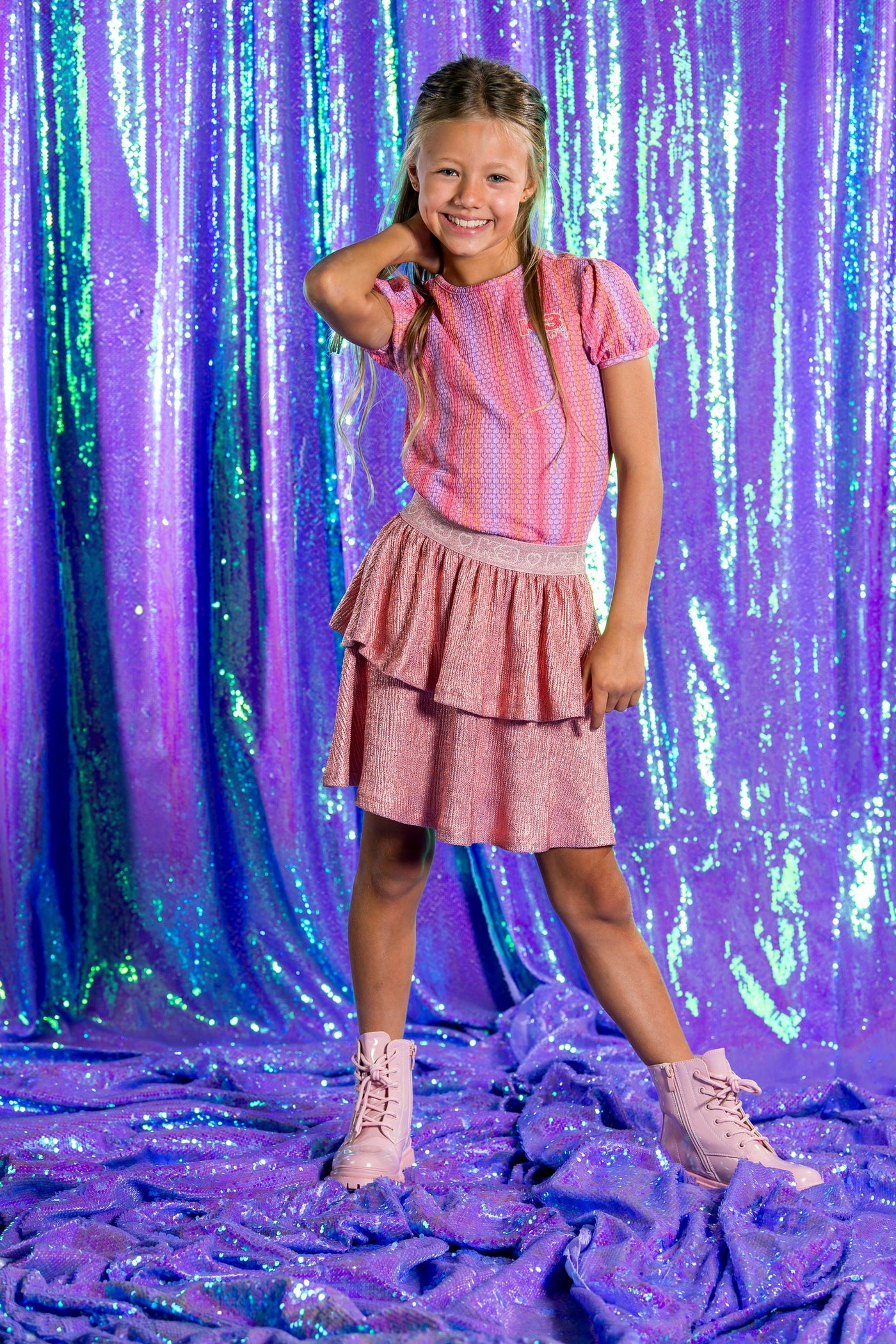 B.Nosy K3 w24 K3 B.Nosy girls dress with 2-layer skirt Mermaid AO Y410-5818 994