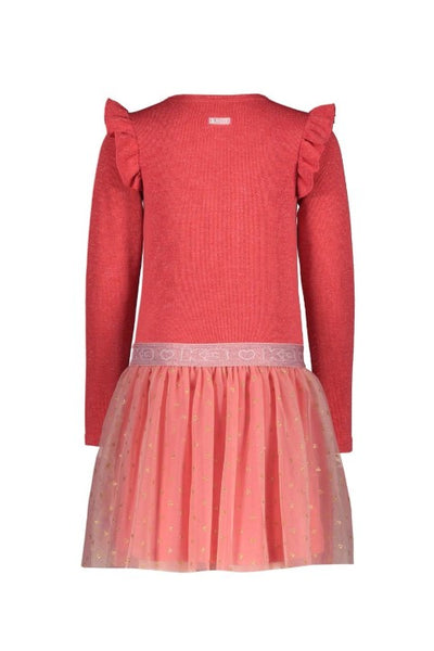 B.Nosy K3 w24 K3 B.Nosy girls dress with mesh skirt Passion pink Y410-5831 296