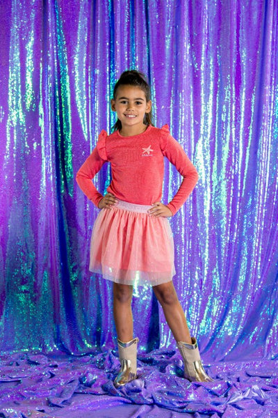 B.Nosy K3 w24 K3 B.Nosy girls dress with mesh skirt Passion pink Y410-5831 296