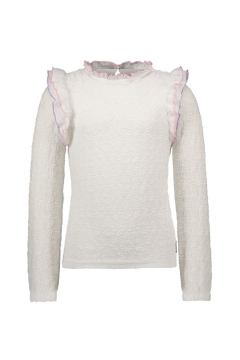 B.Nosy Pre-Spring S25 Bar B.Nosy girls top ecru Ecru Y501-5121 004