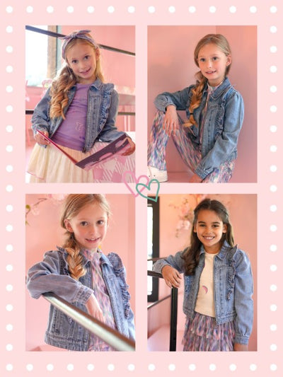 B.Nosy Pre-Spring S25 Jane B.Nosy girls denim jacket Light denim Y501-5201 187