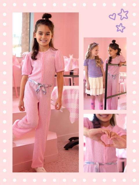 B.Nosy Pre-Spring S25 Pallas B.Nosy girls jumpsuit pink Sugar Pink Y501-5601 284