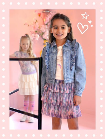 B.Nosy Pre-Spring S25 Ryma B.Nosy girls three layerd skirt Back AO Y501-5702 988