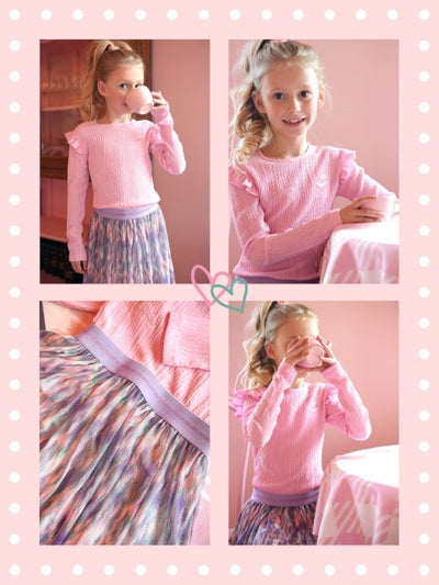 B.Nosy Pre-Spring S25 Dia B.Nosy girls dress with skirt Sugar Pink Y501-5802 284