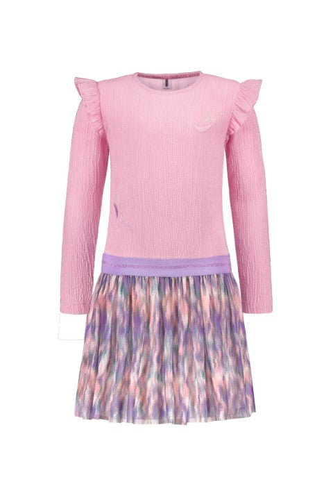 B.Nosy Pre-Spring S25 Dia B.Nosy girls dress with skirt Sugar Pink Y501-5802 284