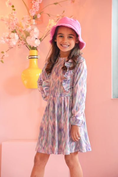 B.Nosy Pre-Spring S25 Dionne B.Nosy girls dress allover print Back AO Y501-5845 988