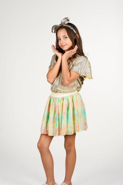 B.Nosy S25 Brynn metallic plissé top Light gold Y502-5106 535