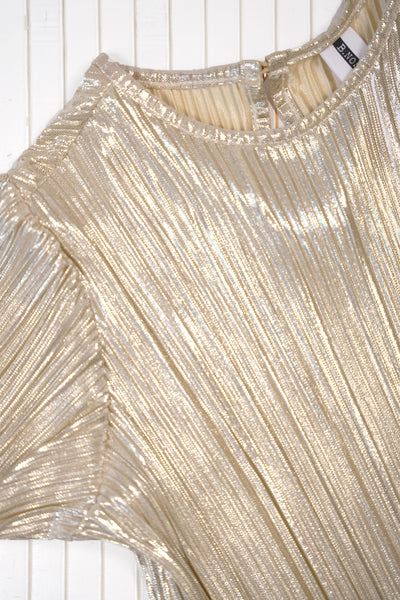 B.Nosy S25 Brynn metallic plissé top Light gold Y502-5106 535