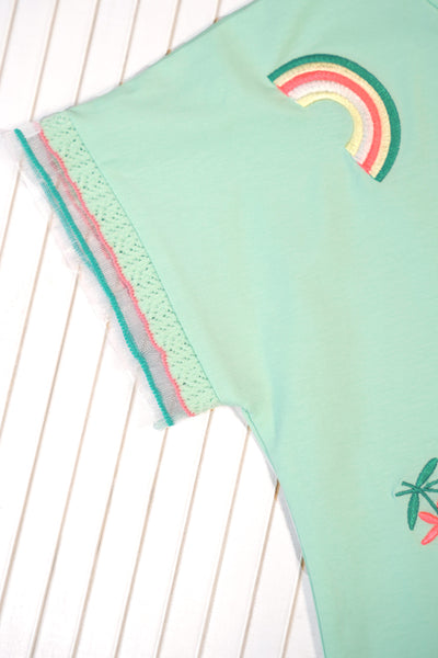 B.Nosy S25 Tanja top with fancy sleeve-end Ice Green Y502-5408 316