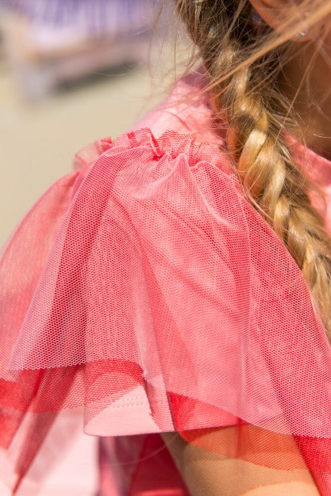 B.Nosy S25 Tora t-shirt with mesh sleeves Geranium pink Y502-5412 287