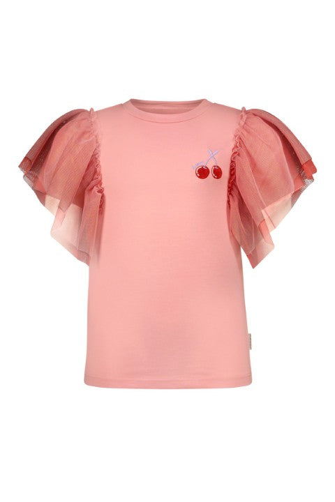 B.Nosy S25 Tora t-shirt with mesh sleeves Geranium pink Y502-5412 287