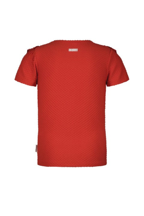 B.Nosy S25 Teddie dotted jersey t-shirt with ruffle detail tomato red Y502-5414 259