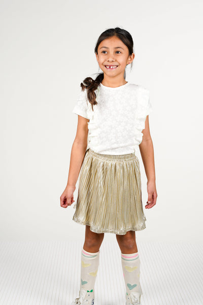 B.Nosy S25 Roza metallic plissé skirt Light gold Y502-5705 535