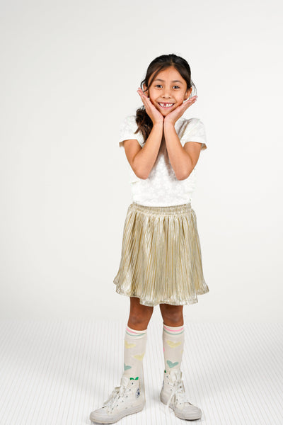 B.Nosy S25 Roza metallic plissé skirt Light gold Y502-5705 535