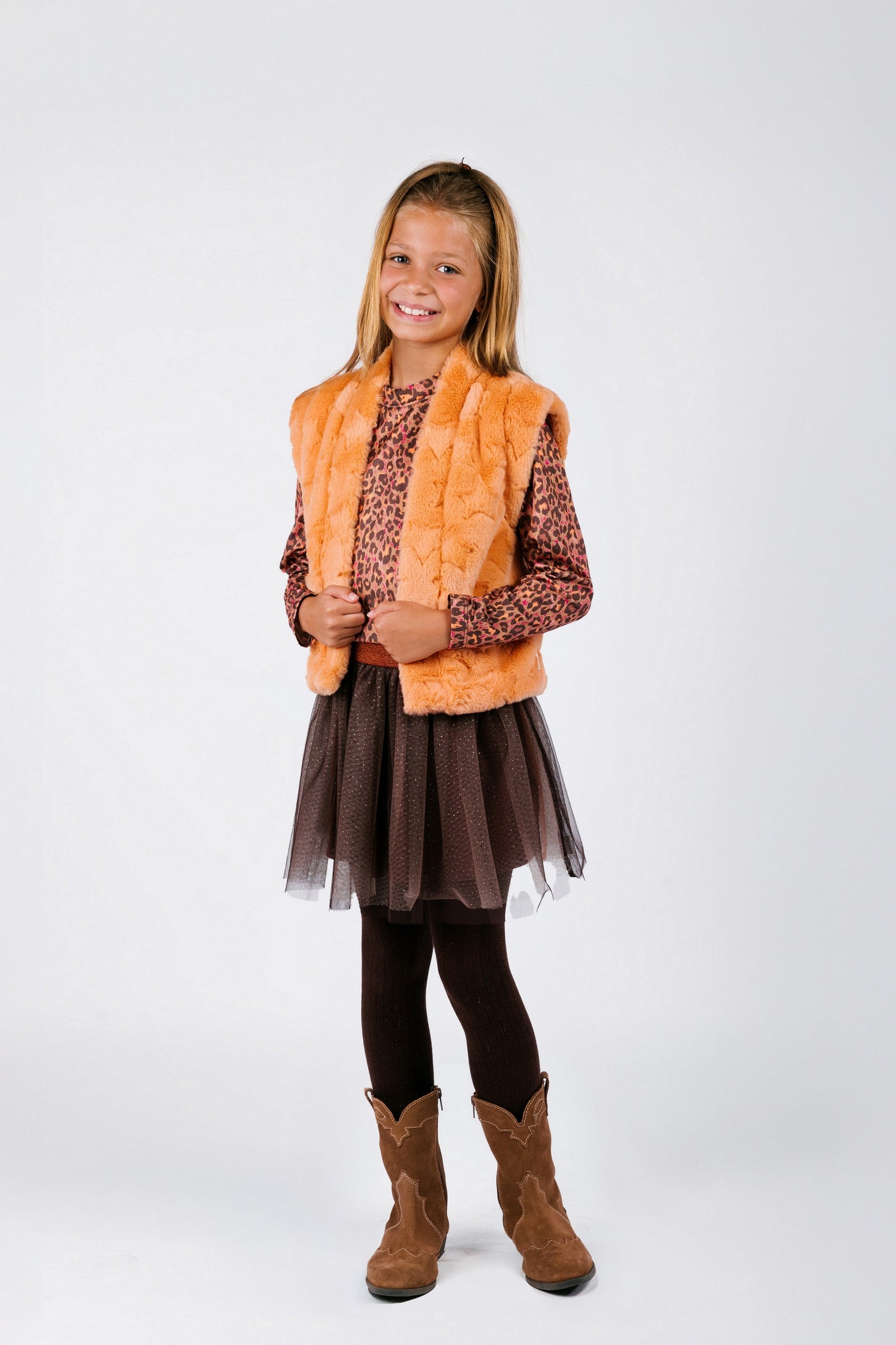 B.Nosy w25 Georgie B.Nosy girls teddy gilet Tangerine Y508-5023 584