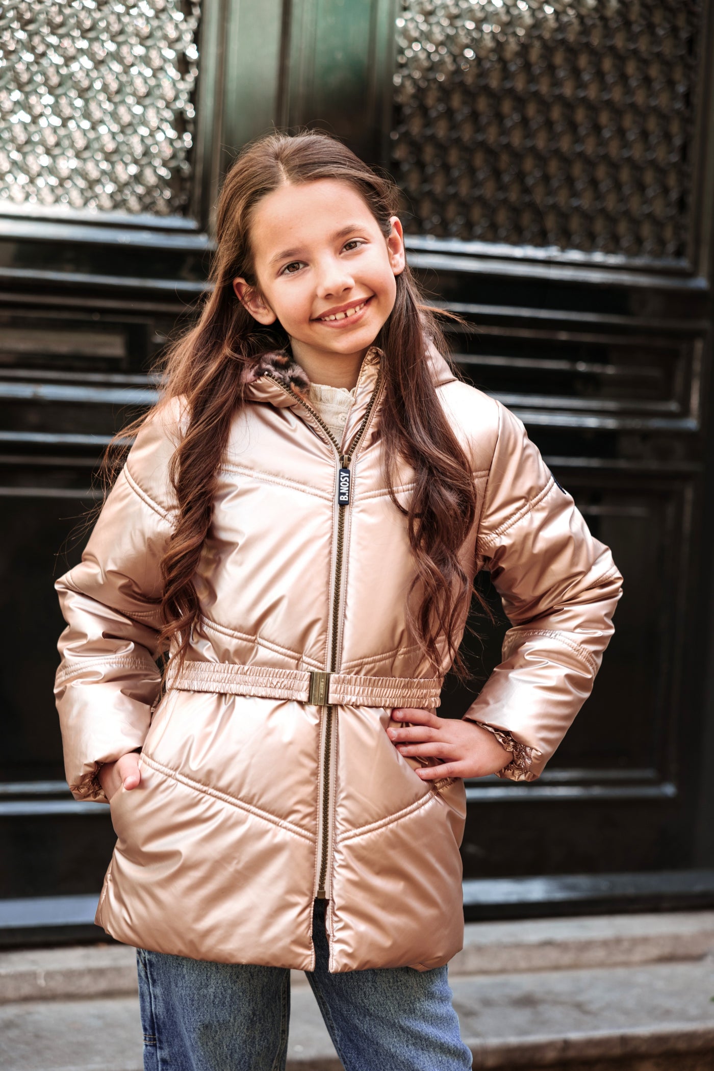 B.Nosy Winterjackets & Acc. w25 Jayla B.Nosy girls jacket Light gold Y508-5217 535