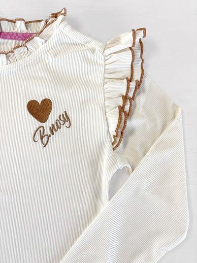 B.Nosy w25 Tonya B.Nosy girls top wit ruffles Ecru Y508-5427 004