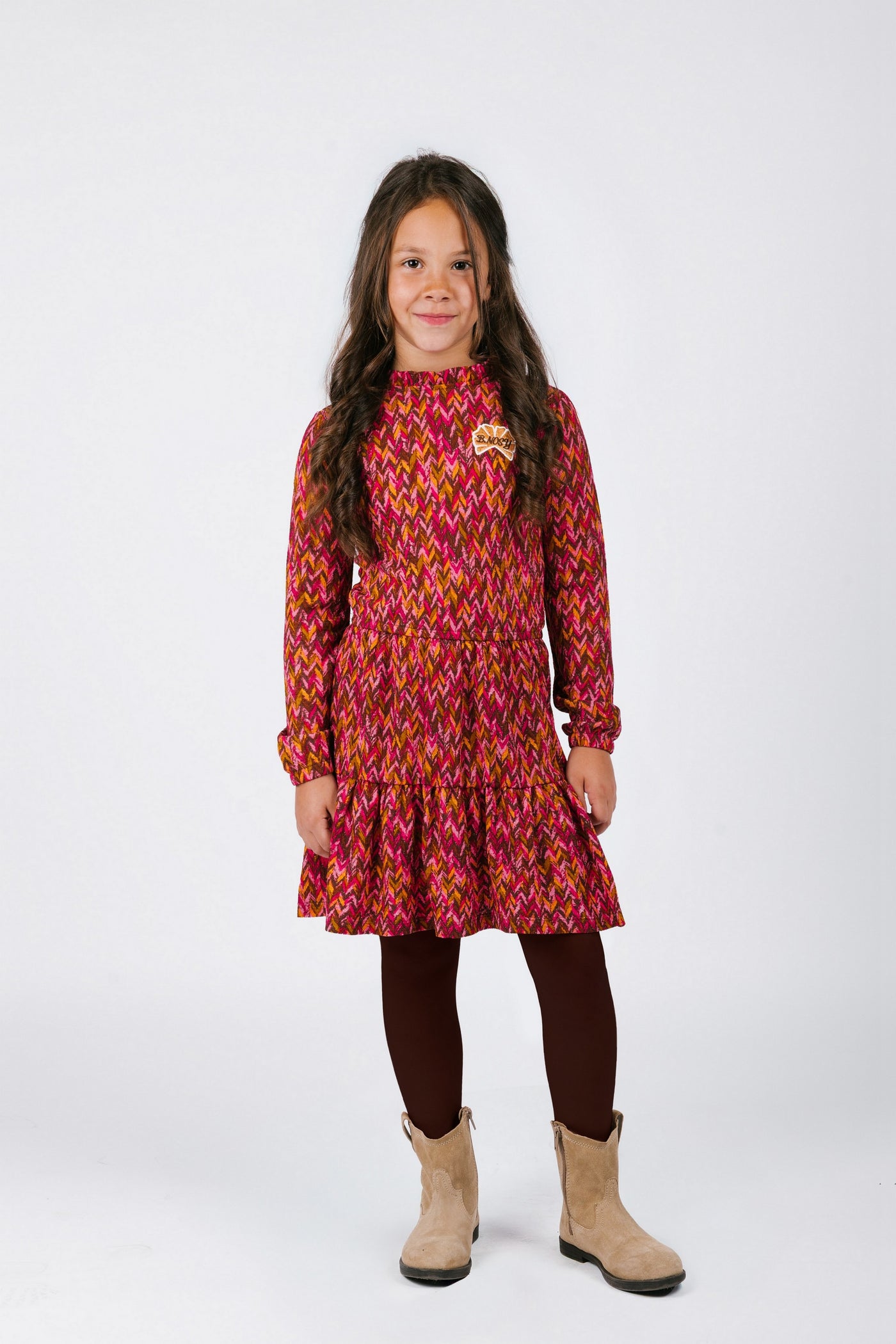 B.Nosy w25 Dalia B.Nosy girls printed dress Zigzag Texas Y508-5832 977
