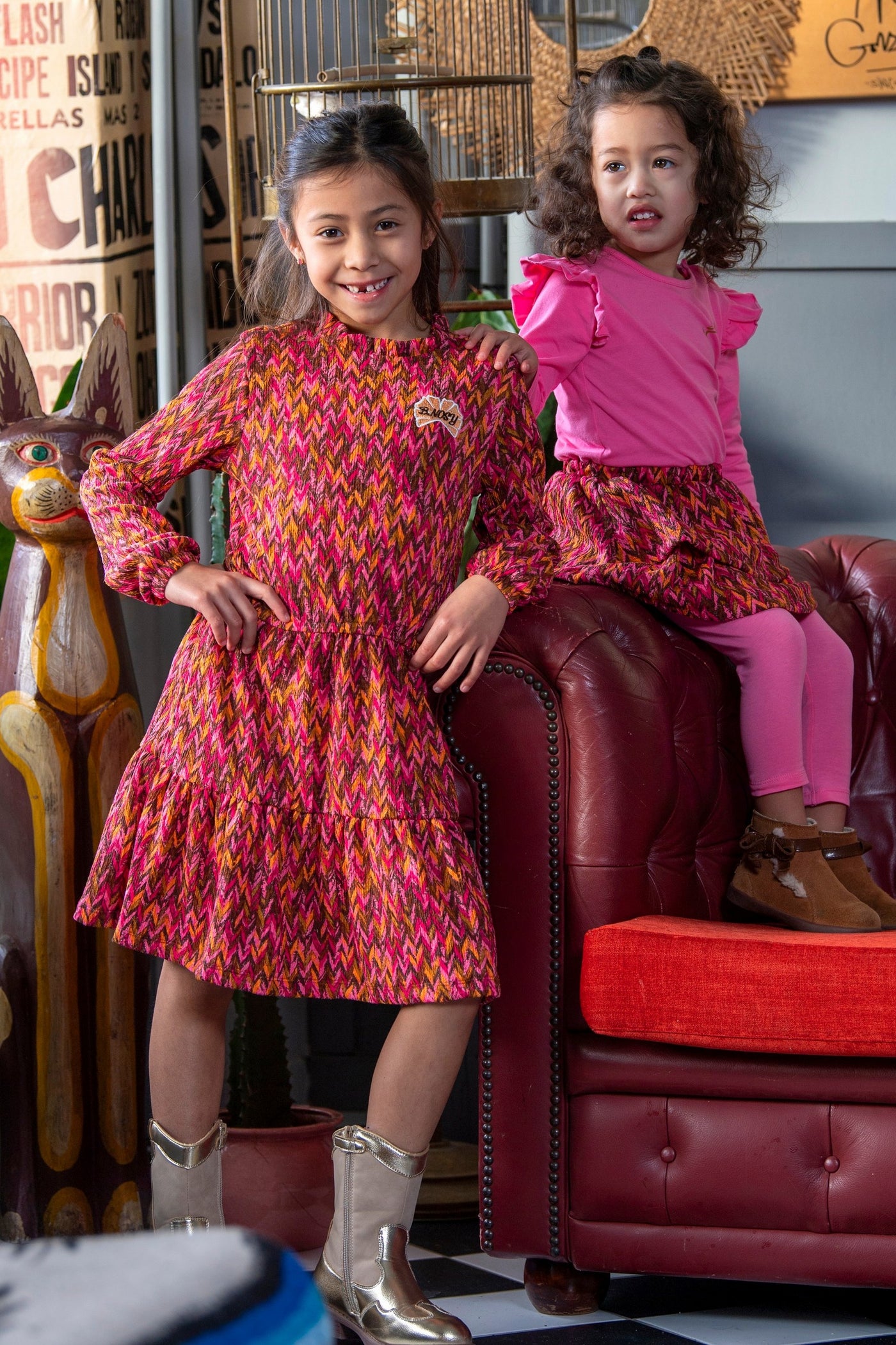 B.Nosy w25 Dalia B.Nosy girls printed dress Zigzag Texas Y508-5832 977