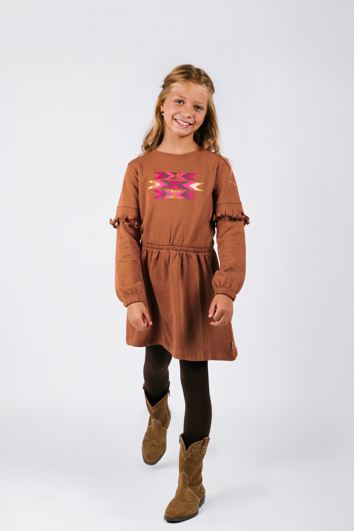 B.Nosy w25 Dynia B.Nosy girls sweat dress Bisque Y508-5834 579