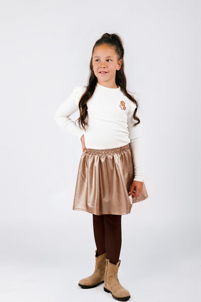B.Nosy w25 Donia B.Nosy girls dress with metallic skirt Ecru Y508-5835 004