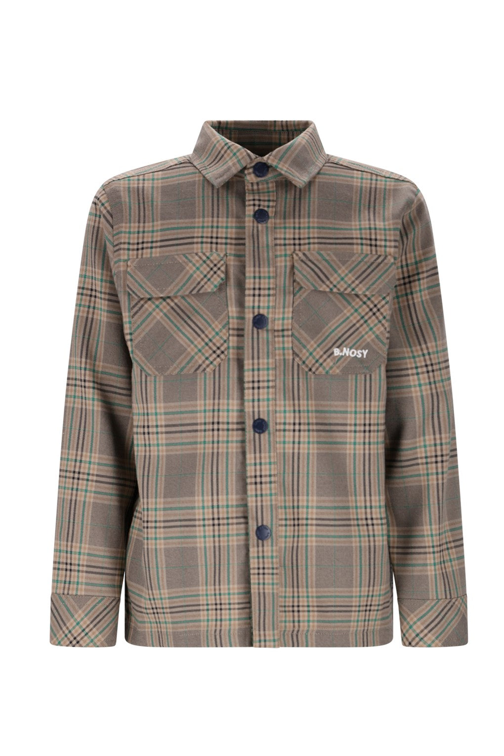 B.Nosy w25 Bas B.Nosy boys checkered shirt Jasper Green Y508-6120 314